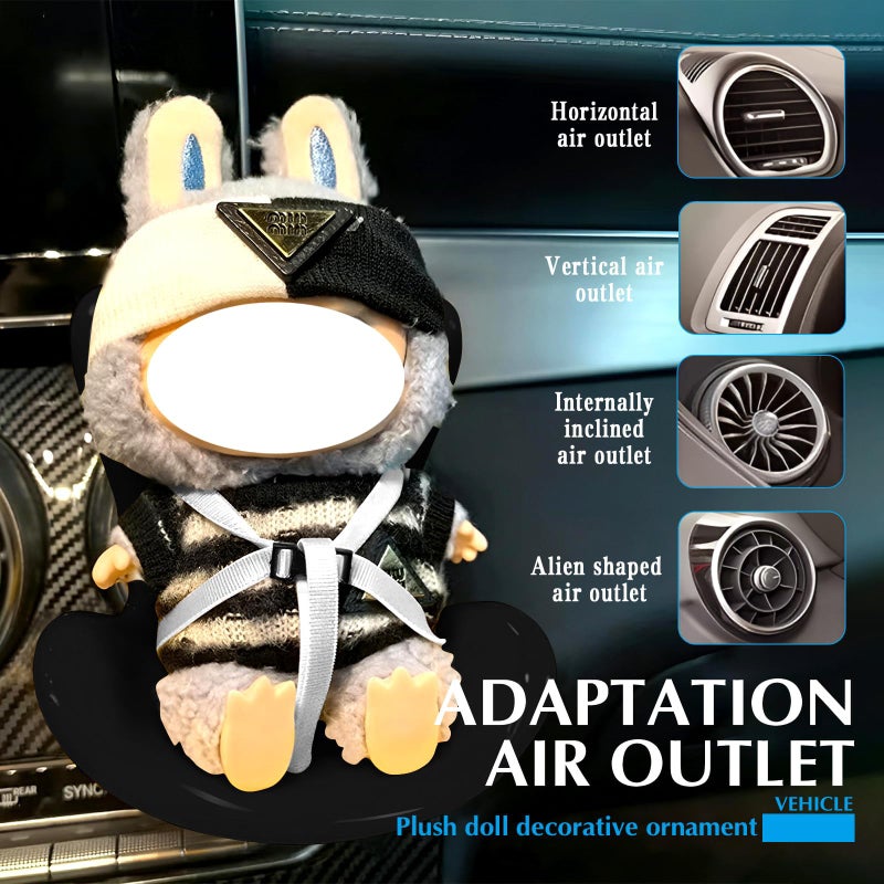NUJOLI Car Seat for La bu bu Dolls 10-17cm  Car Decoration Chair with Air Vent Clip  Doll Accessories Sofa Seat Suitable for Fans Dolls Collectors Display - Image 3